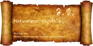 Hatvanger Virág névjegykártya