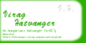 virag hatvanger business card
